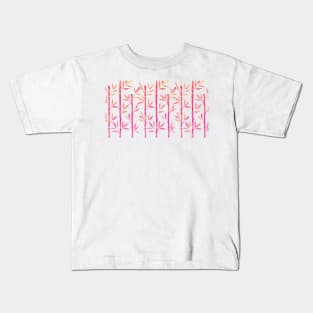 Pink Bamboo Pattern Kids T-Shirt